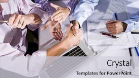  Presentation with working together - Amazing slides having jewelry box isolated against a white background backdrop and a sky blue colored foreground