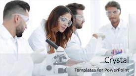  Presentation with laboratory - Presentation featuring project pharamaceutical - young scientists discussing the results background and a lemonade colored foreground