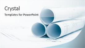  Presentation with project charter six sigma - Cool new PPT theme with project plan background with blueprints backdrop and a white colored foreground