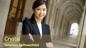  Presentation with asian fitness elderly - Cool new theme with project planner - asian businesswoman portrait backdrop and a violet colored foreground