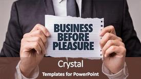  Presentation with business farewell - Theme enhanced with project prioritization - business before pleasure background and a tawny brown colored foreground