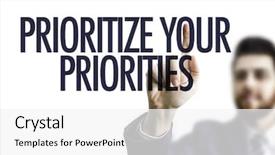  Presentation with 3d man business leader - PPT layouts consisting of project prioritization - business man pointing the text background and a white colored foreground