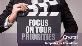  Presentation with focus - Slide set enhanced with project prioritization - focus on your priorities background and a tawny brown colored foreground