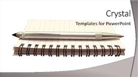  Presentation with writing pen - Cool new theme with project prioritization - notepad and pen isolated backdrop and a cream colored foreground