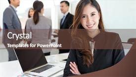  Presentation with discussion - Theme with project proposal - business discussion in office background and a  colored foreground