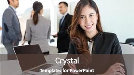  Presentation with meeting - Beautiful PPT theme featuring project proposal - businesswoman inside meeting room backdrop and a tawny brown colored foreground