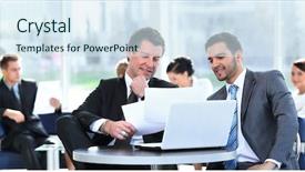  Presentation with new office - Amazing slide deck having project sitting in the lobby backdrop and a sky blue colored foreground