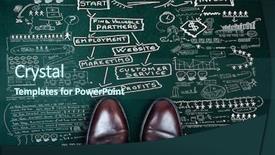  Presentation with business plan - Slide deck consisting of project steps - business plan word and business background and a ocean colored foreground