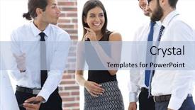  Presentation with unlock potential motivational concept manager - Audience pleasing presentation theme consisting of project team meeting - manager makes a presentation backdrop and a light blue colored foreground