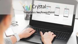  Presentation with web design - Slides consisting of project tempates - app design technology and business background and a light gray colored foreground