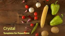  Presentation with dark space - Amazing PPT theme having healthy vegetables on dark boards backdrop and a tawny brown colored foreground