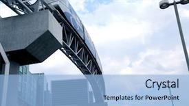  Presentation with toronto - Slide set enhanced with project tracking - automated people mover monorail background and a light blue colored foreground