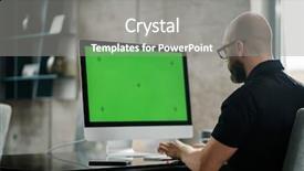  Presentation with aged - Presentation having project type - middle-aged designer working in office background and a gray colored foreground