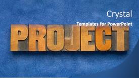  Presentation with business abstract - Cool new slide deck with project-word-abstract-in-letterpress backdrop and a ocean colored foreground