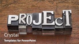  Presentation with project - PPT theme with project-word-in-mixed-vintage background and a tawny brown colored foreground