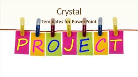  Presentation with laundry - Slide deck featuring project word on laundry hook background and a  colored foreground