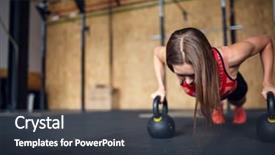  Presentation with push vs pull - Colorful presentation theme enhanced with projectile - image of spotswoman doing horizontal backdrop and a tawny brown colored foreground