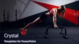  Presentation with sports bar sports bar - Colorful PPT layouts enhanced with projectile - photo of sports woman doing backdrop and a wine colored foreground