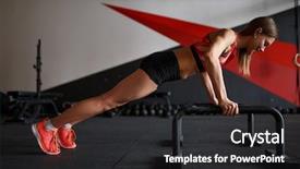  Presentation with bare breasted woman - Slide set featuring projectile - photo side of young woman background and a dark gray colored foreground