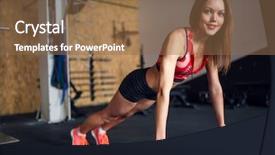  Presentation with horizontal stripe - Colorful PPT layouts enhanced with projectile - picture of spotswoman doing horizontal backdrop and a violet colored foreground