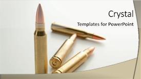  Presentation with white sparkle - Theme consisting of projectile - rifle bullets on white background background and a sky blue colored foreground