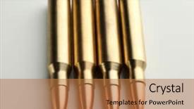  Presentation with 3d white - Theme having projectile - rifle bullets on white background background and a coral colored foreground