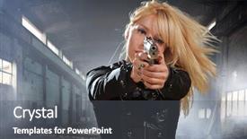  Presentation with tactics - Presentation theme with projectile - special tactics sexy woman holding background and a gray colored foreground