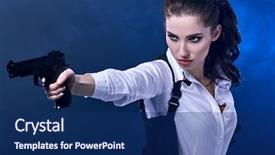  Presentation with tactics - Beautiful slides featuring projectile - special tactics sexy woman holding backdrop and a navy blue colored foreground