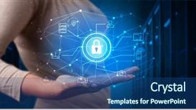  Presentation with astrial projection - Theme featuring projection displaying cloud technology symbol background and a  colored foreground