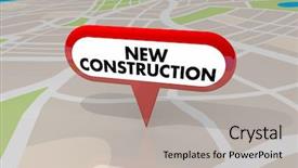  Presentation with building construction water supply - PPT theme consisting of projection mapping - new construction building project property background and a  colored foreground