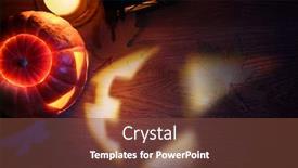  Presentation with lantern - Amazing slide set having projection-of-halloween-pumpkin-lantern backdrop and a tawny brown colored foreground