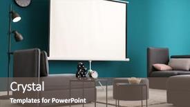  Presentation with projector - Presentation design having projector - interior of modern room background and a gray colored foreground