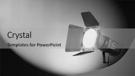  Presentation with projector - Beautiful PPT theme featuring projector lights wtih space backdrop and a light gray colored foreground