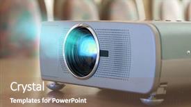  Presentation with projector - Theme having projector on office table ready background and a coral colored foreground