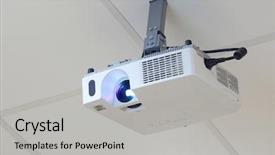  Presentation with projector - Colorful PPT theme enhanced with projector on the ceiling backdrop and a light gray colored foreground