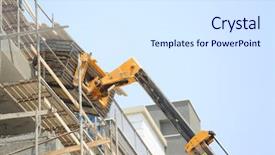  Presentation with new office - Presentation theme with projects pipeline - construction of a new residential background and a sky blue colored foreground