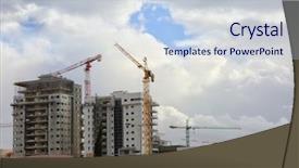  Presentation with new office - Presentation featuring projects pipeline - construction of a new residential background and a lemonade colored foreground