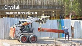  Presentation with construction pipeline - Presentation design with projects pipeline - construction of residential quarter background and a gray colored foreground