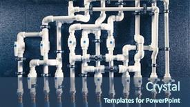  Presentation with boiler - Amazing PPT theme having projects pipeline - white plastic pipes in boiler backdrop and a ocean colored foreground