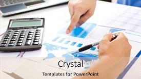  Presentation with solutions business - Slide set with image of an industrial machine background and a gray colored foreground