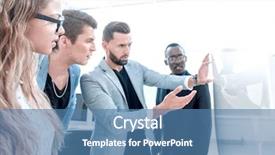  Presentation with new to leadership - PPT theme with projects solutions - close up businessman holds background and a teal colored foreground