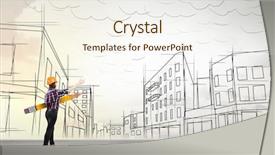  Presentation with architect - Slide deck consisting of projet de fin d etude - architect female designer background and a sky blue colored foreground