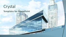 Presentation with architecture futuristic - PPT theme having projet urbain - exterior of modern business center background and a cool aqua colored foreground