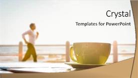  Presentation with coffee cup - Slide deck enhanced with promenade against cup of coffee background and a white colored foreground