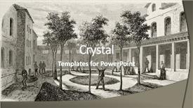  Presentation with psychiatric - Audience pleasing presentation theme consisting of antique illustration of a promenade court at psychiatric hospital saint anne paris created by gaildrau published on l'illustration journal universel paris 1868 backdrop and a gray colored foreground