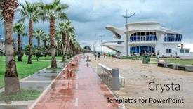  Presentation with modern trees - Audience pleasing PPT theme consisting of promenade in batumi and modern backdrop and a light gray colored foreground