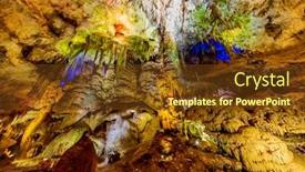  Presentation with cave - PPT layouts having prometheus karst cave kumistavi landmark background and a tawny brown colored foreground