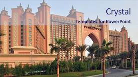  Presentation with dubai - Slides featuring prominence - atlantis hotel in dubai background and a sky blue colored foreground
