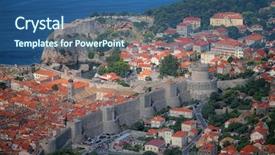  Presentation with dubrovnik - PPT layouts consisting of prominence - dubrovnik walls and minceta tower background and a ocean colored foreground