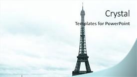  Presentation with eiffel tower paris france - Slides featuring logs analysis - password access firewall internet log background and a gray colored foreground